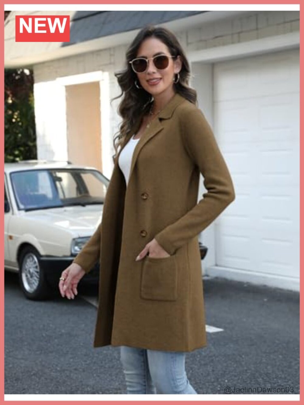 Open Front Long Cardigan Sweater Knit Coatigan with Pockets - Picture 2 of 5